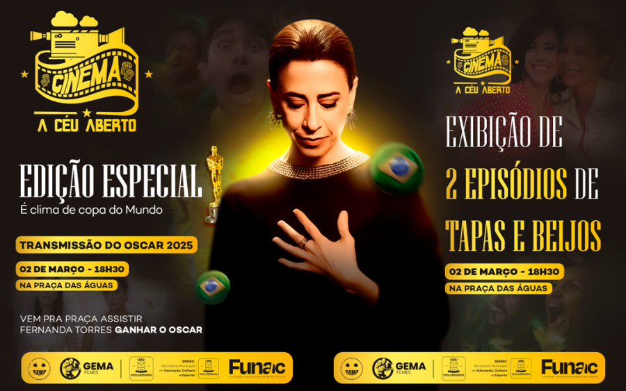 Edição especial do Cinema a Céu Aberto transmite a cerimônia do Oscar 2025