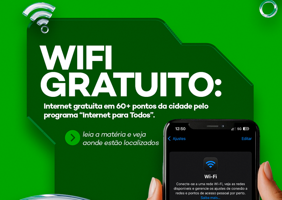 WiFi gratuito: Governo Municipal amplia acesso gratuito à internet e fortalece inclusão digital 
