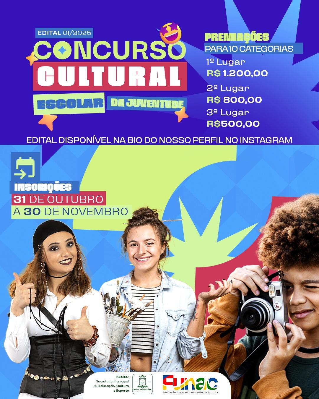 Concurso Cultural Escolar da Juventude incentiva expressão artística em Nova Andradina
