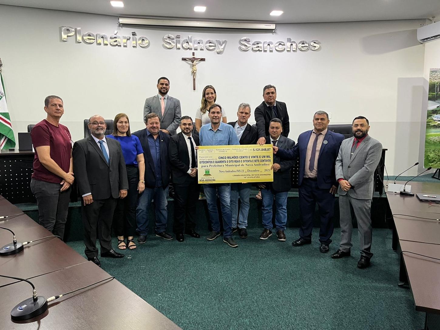 Câmara devolve R$ 5,1 milhões do duodécimo à Prefeitura de Nova Andradina