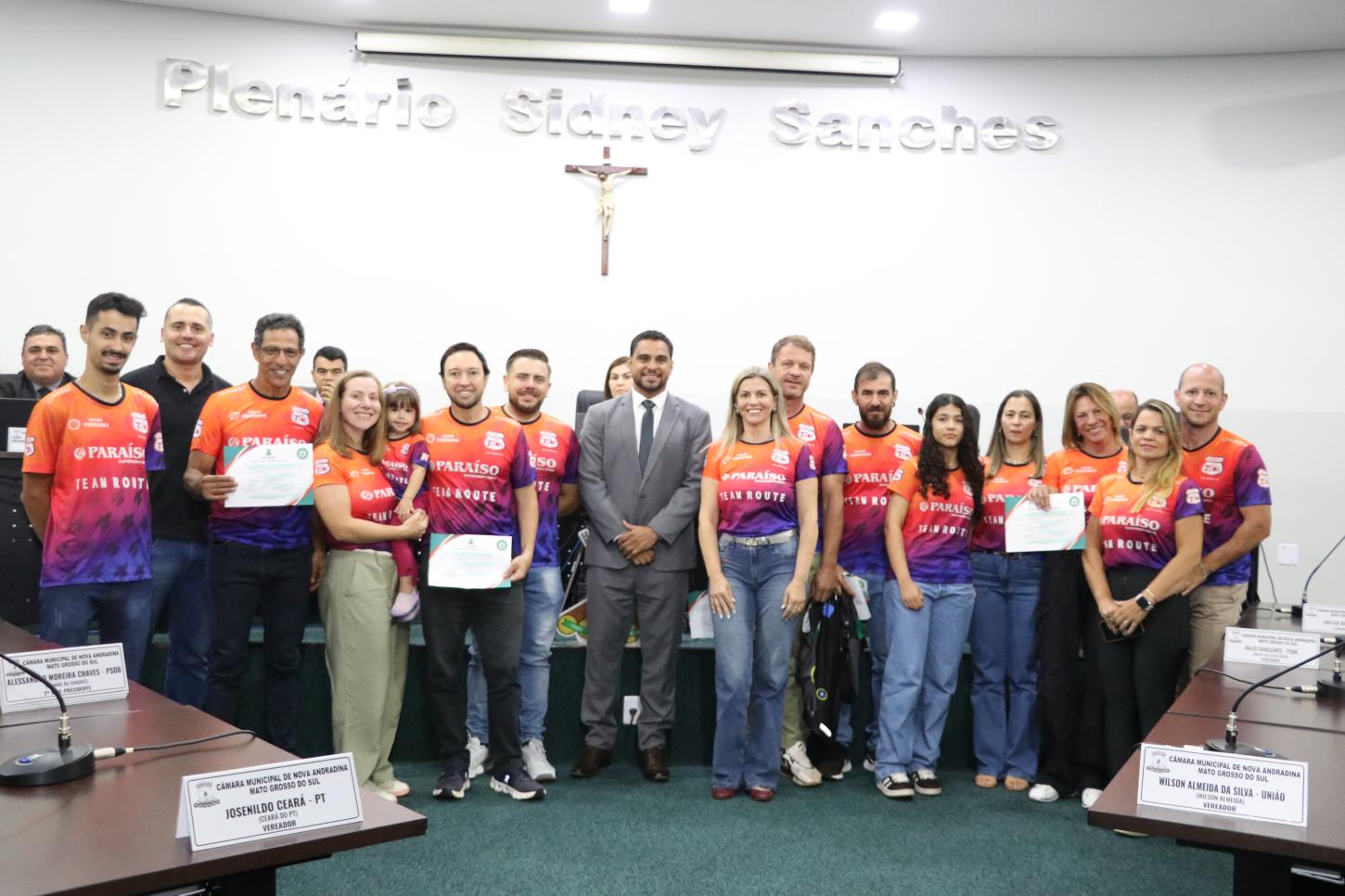 Por desempenho em competição, equipe Team Route de Nova Andradina é homenageada na Câmara