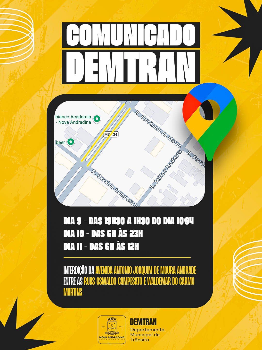 Vias de Nova Andradina serão interditadas para o New Route Motorcycle