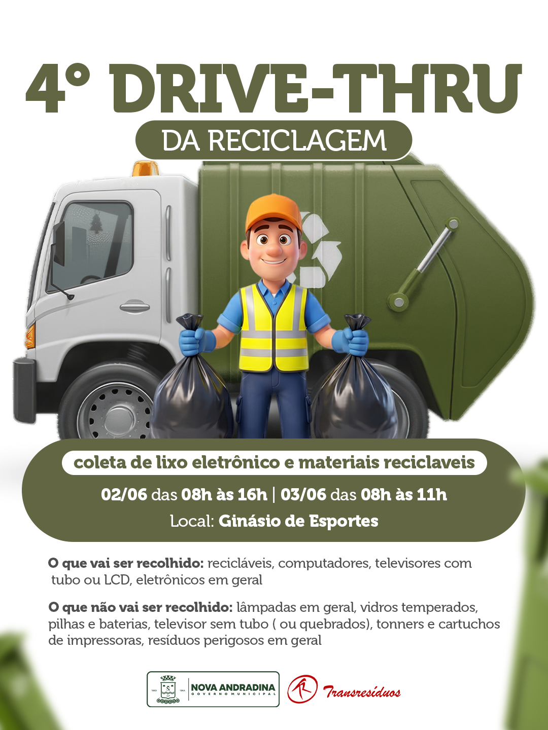 4º Drive-Thru da Reciclagem incentiva descarte correto em Nova Andradina