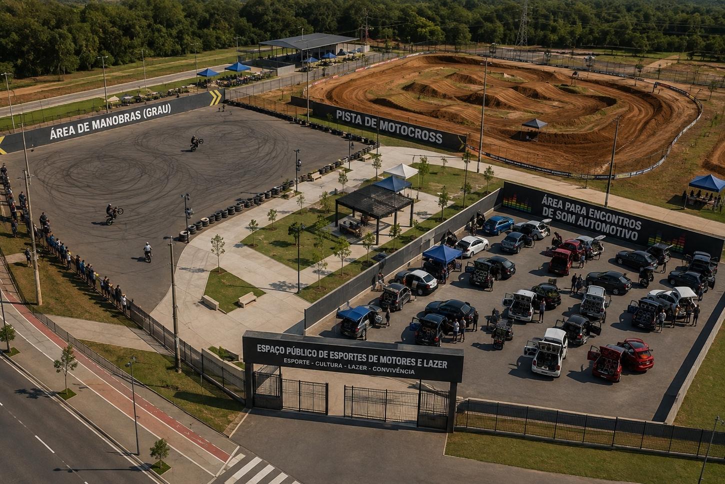 Proposta prevê espaço público para motocross, grau e encontros de som automotivo