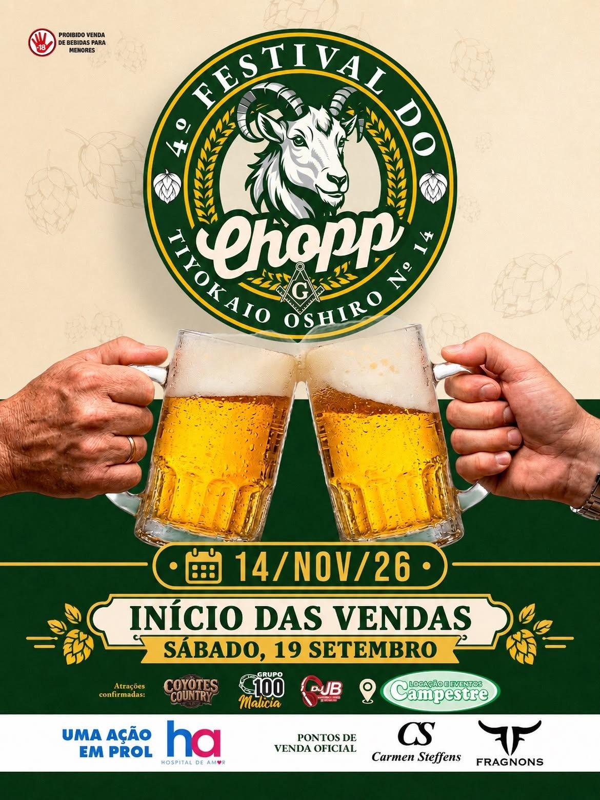 Vem aí o  4º Festival do Chopp