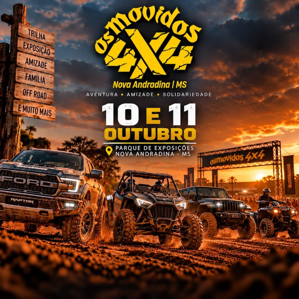 A 4ª edição de Os Movidos 4x4 acontece neste fim de semana em Nova Andradina