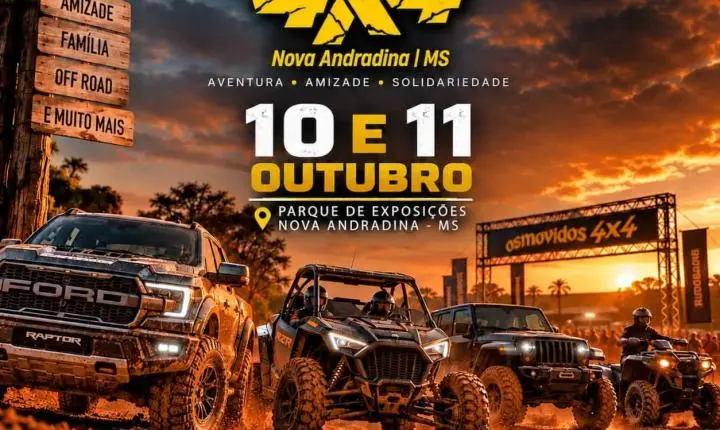 A 4ª edição de Os Movidos 4x4 acontece neste fim de semana em Nova Andradina