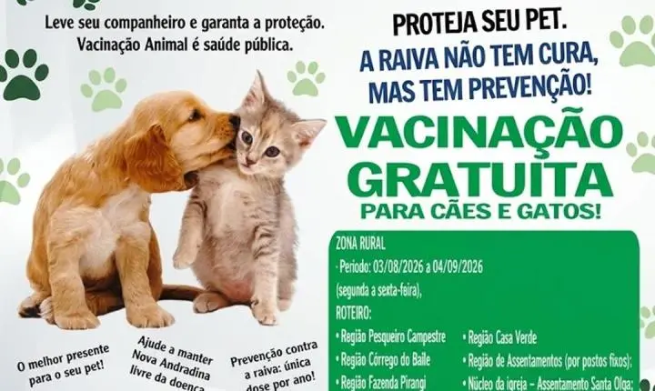 Campanha de vacinação antirrábica começa dia 3 em Nova Andradina