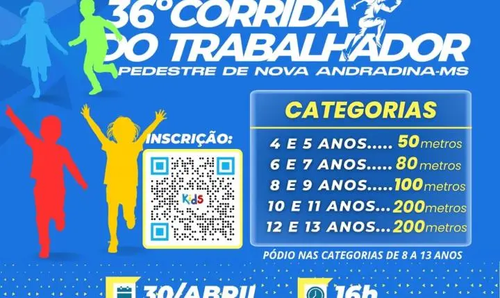 Corrida Kids destaca nova geração no aniversário de Nova Andradina
